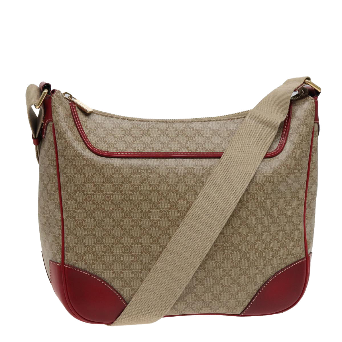 Luxury Macadam Shoulder Bag Pvc Red Leather Canvas