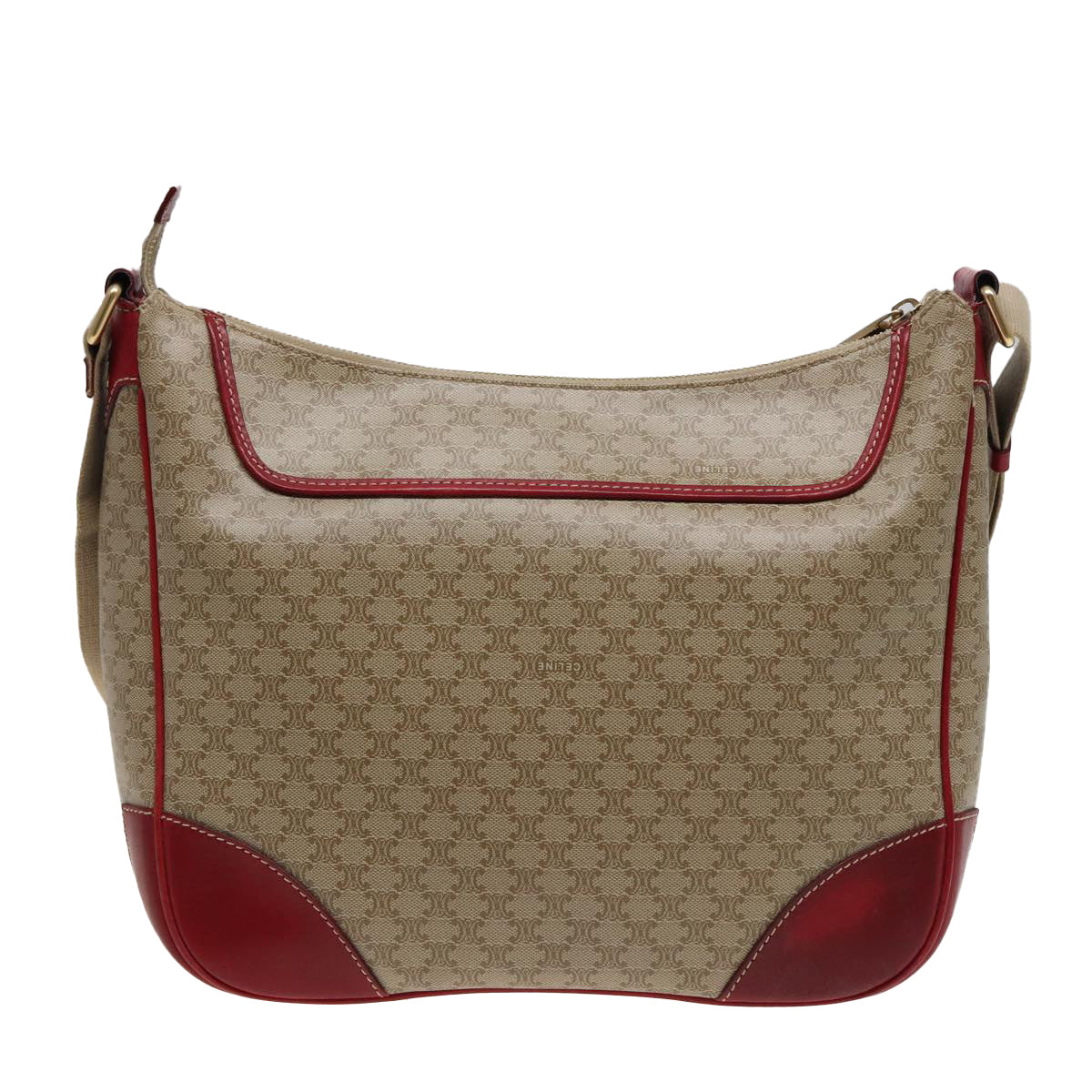 Luxury Macadam Shoulder Bag Pvc Red Leather Canvas