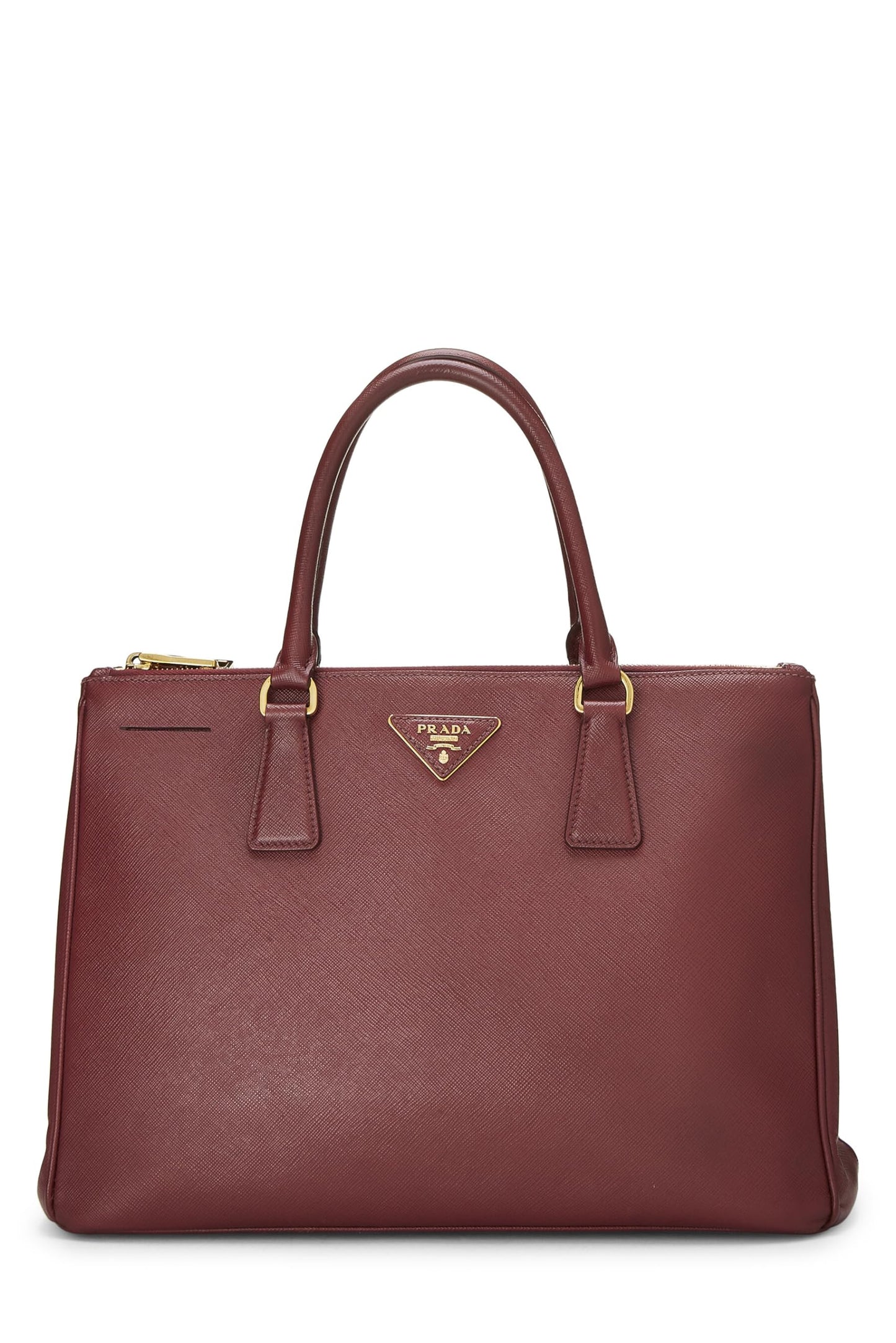 Prada Burgundy Executive Tote Burgundy Saffiano Medium Tote Bag