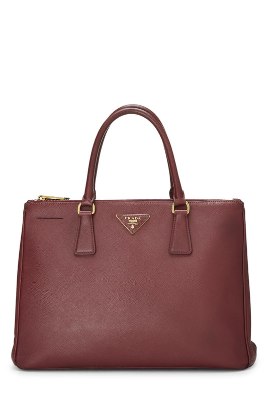 Prada Burgundy Executive Tote Burgundy Saffiano Medium Tote Bag