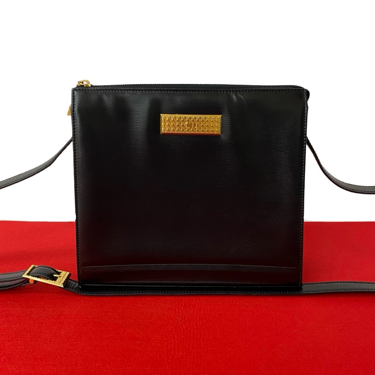 Dior Shoulder Bag Cd Metal Women Leather Black