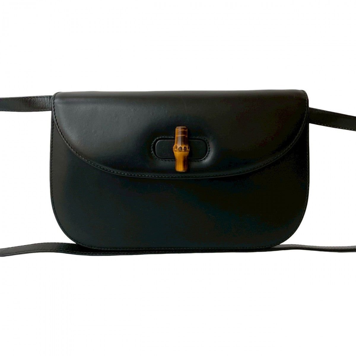 Gucci Bamboo Turn lock Bamboo Leather Black Shoulder Bag