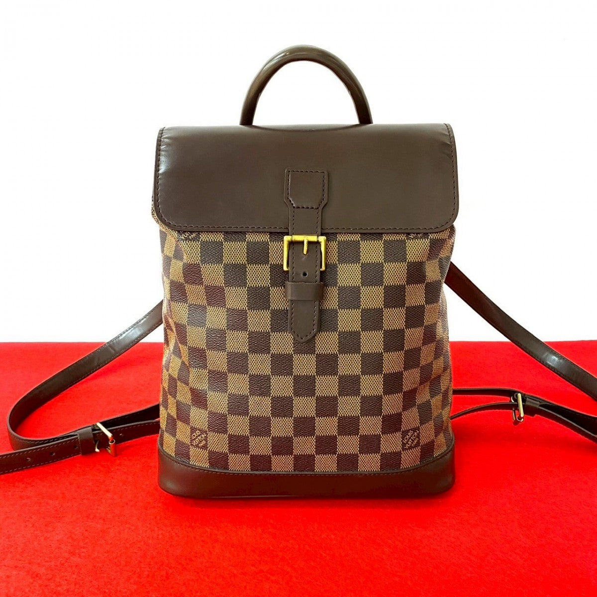 Louis Vuitton Backpack N51132 PVC Damier Leather Brown Shoulder Bag