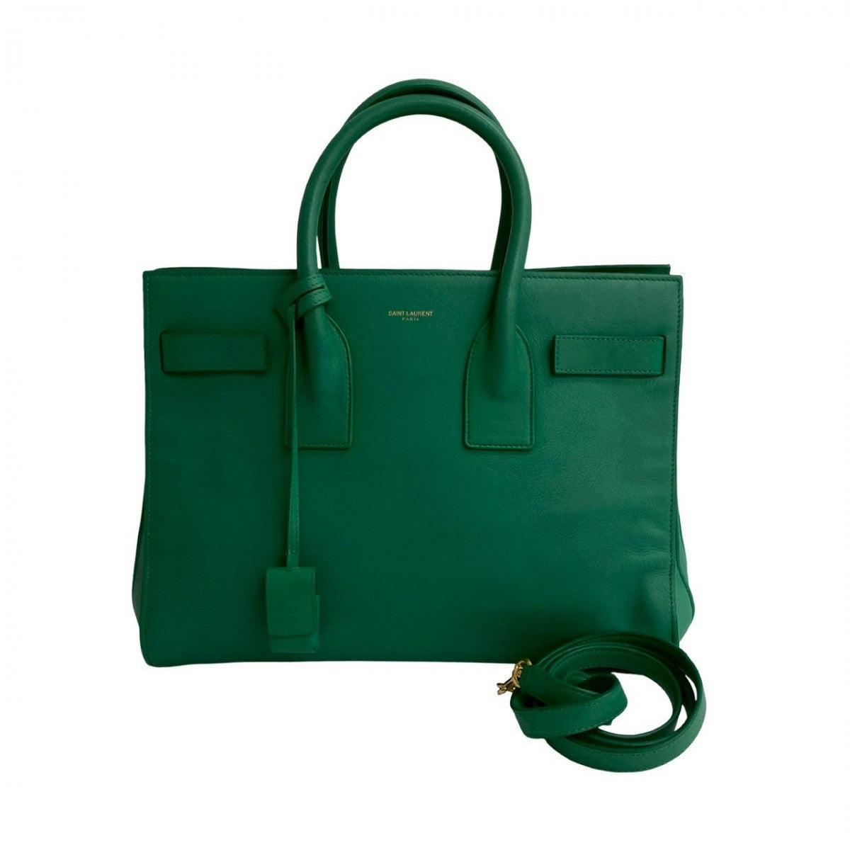 YSL Saint Laurent Yves Shoulder Bag Sac De Jules Leather Green