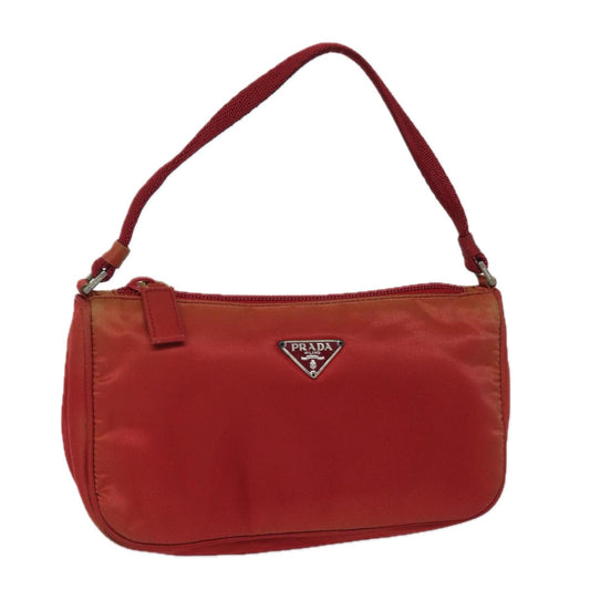 Prada Accessory Pouch Auth Luxury Handbag Nylon Red Clutch Bag Red Auth 81927