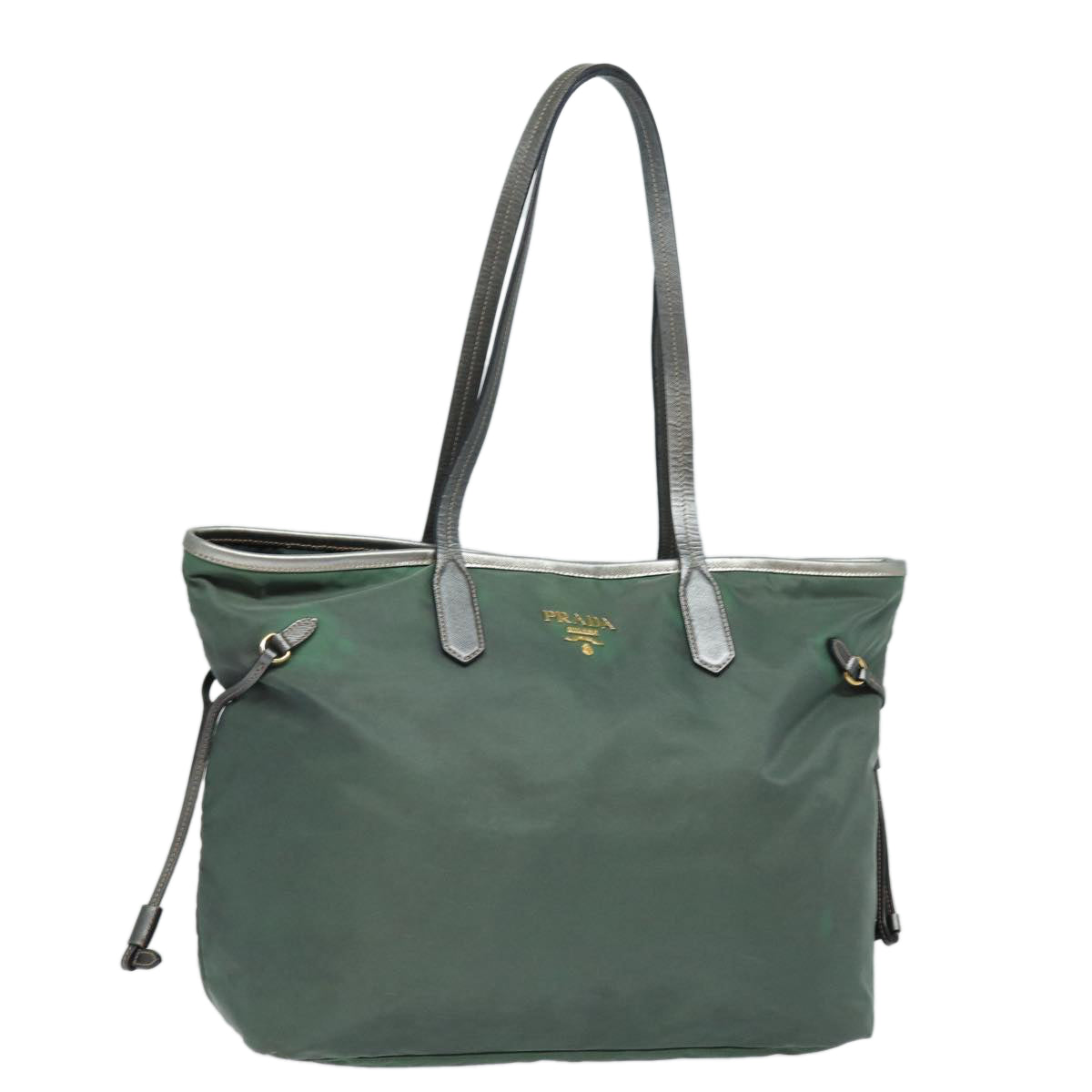 Prada Tote Bag Auth Nylon Green Green Auth 81929