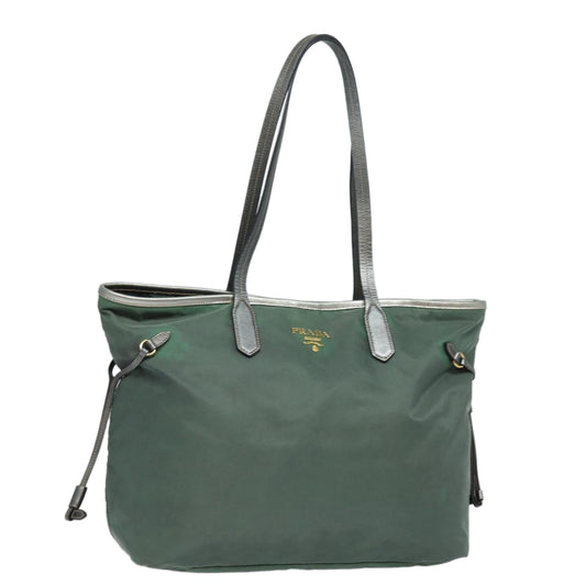 Prada Tote Bag Auth Nylon Green Green Auth 81929