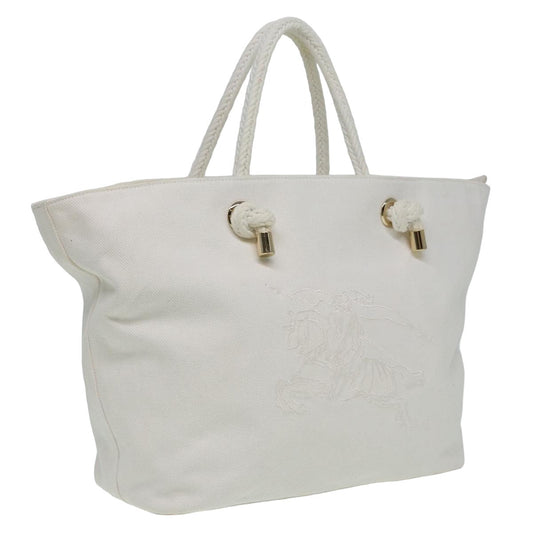 Burberry Luxury Tote Bag Auth Canvas White