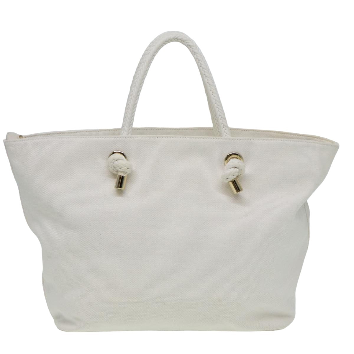 Burberry Luxury Tote Bag Auth Canvas White