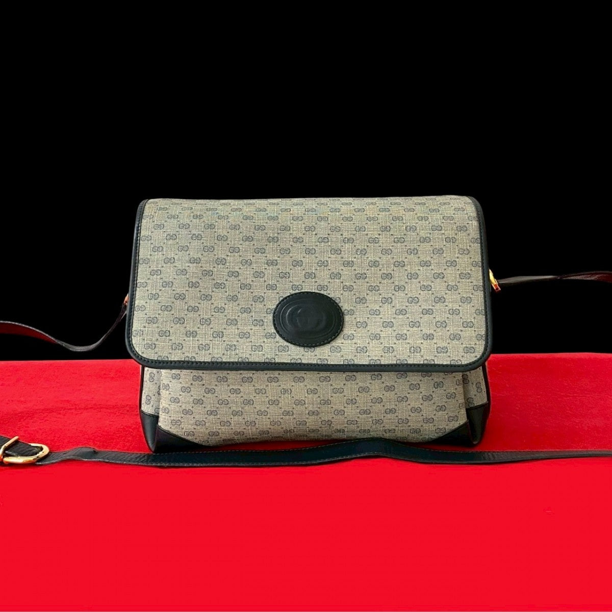 Gucci PVC Micro GG Leather Navy Shoulder Bag