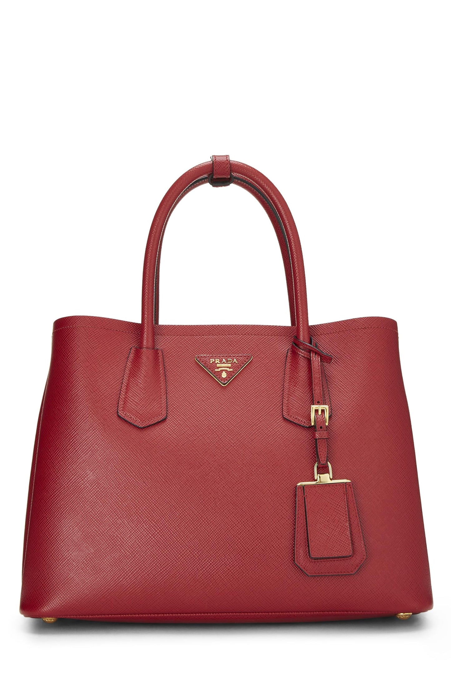 Prada Double Bag Saffiano Red Medium Travel Bag