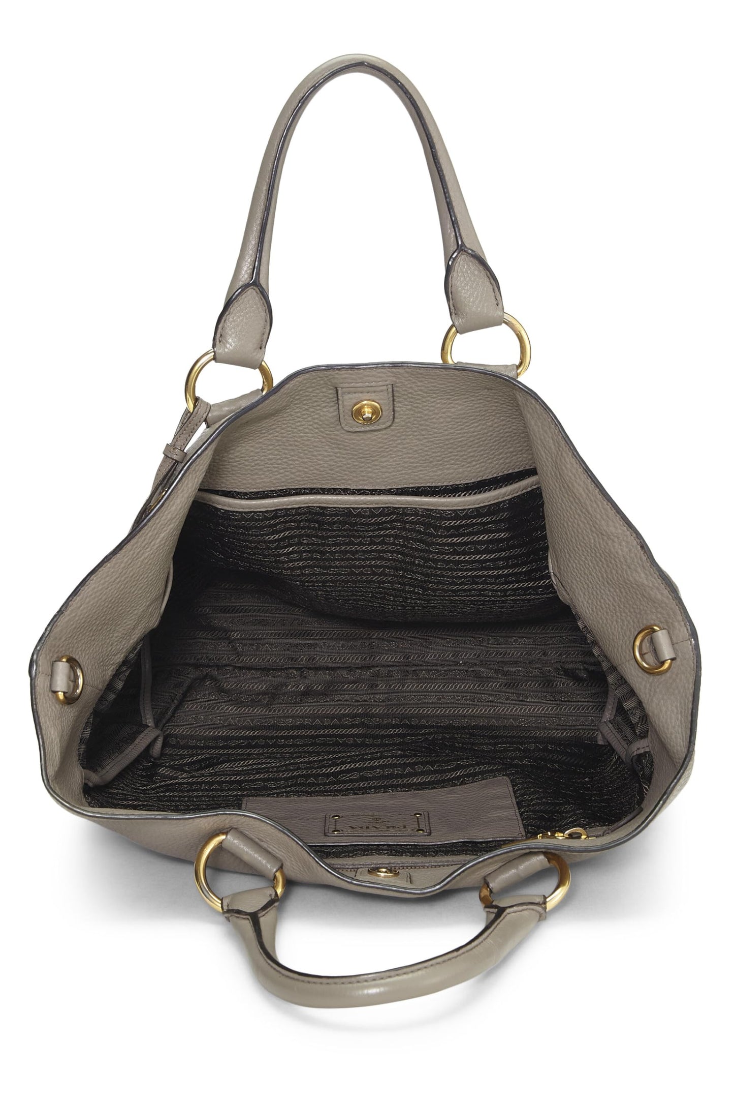 Prada Grey Daino Shopping Tote Grey Vitello Gray Tote Bag