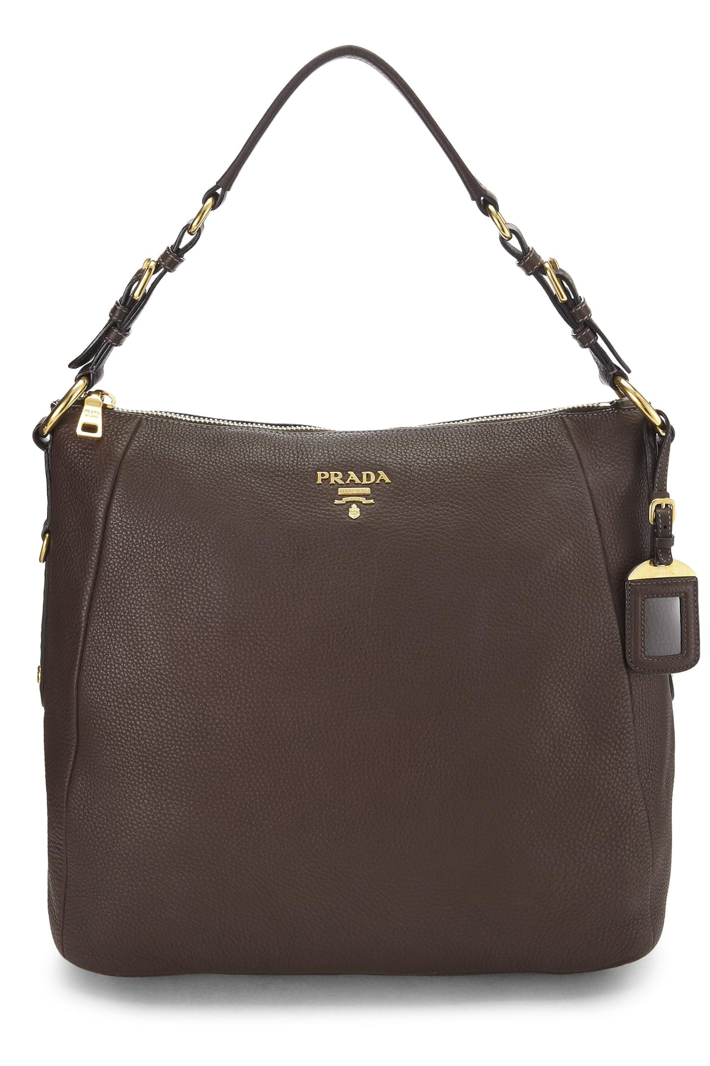 Prada Daino Hobo Vitello Brown Shoulder Bag