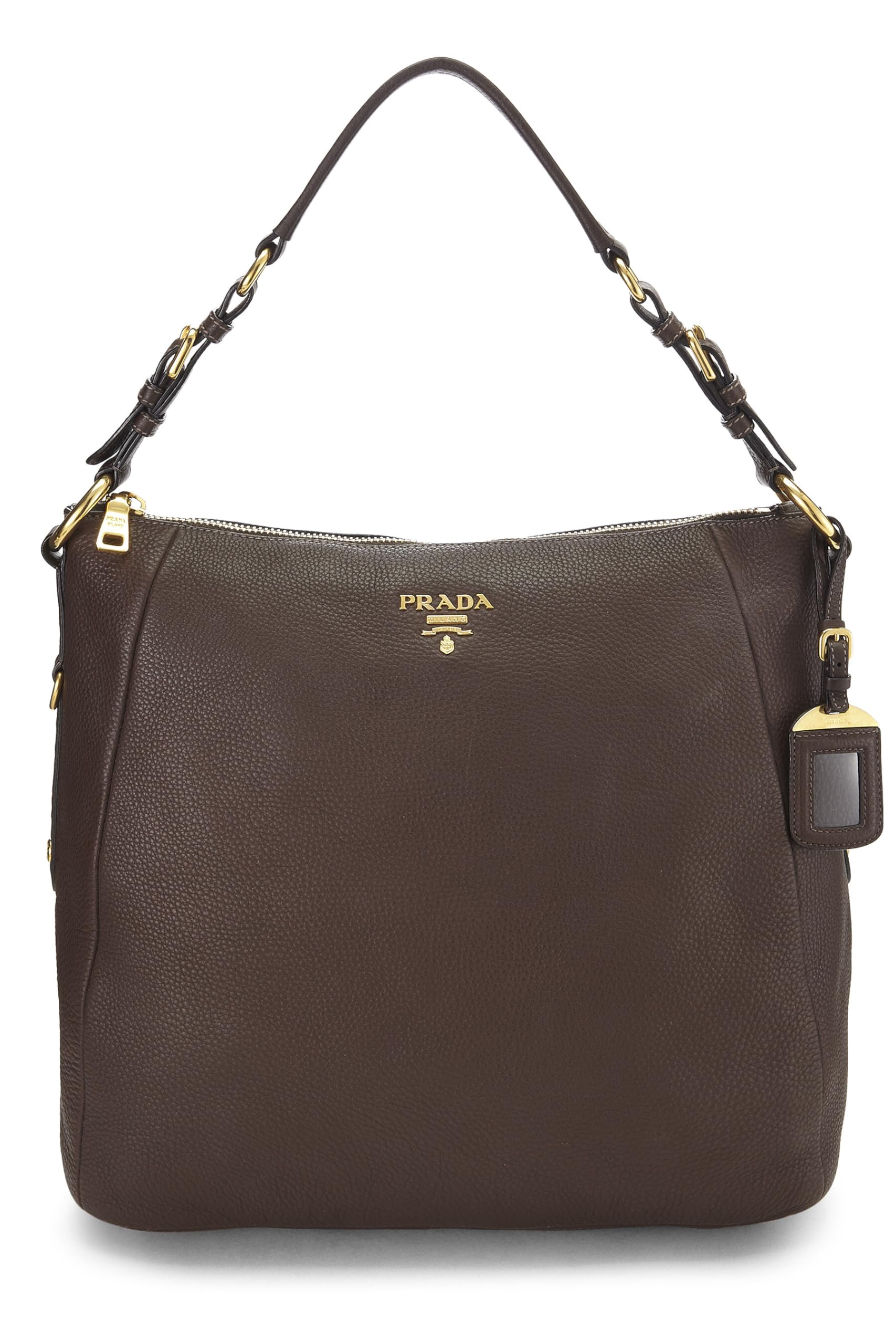 Prada Daino Hobo Vitello Brown Shoulder Bag