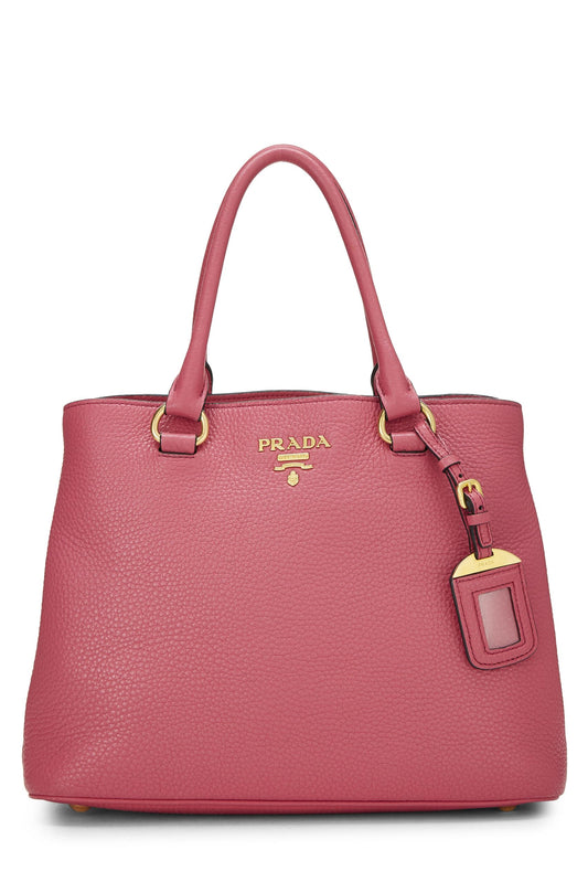 Prada Daino Convertible Tote Vitello Pink Top Handle Tote Bag