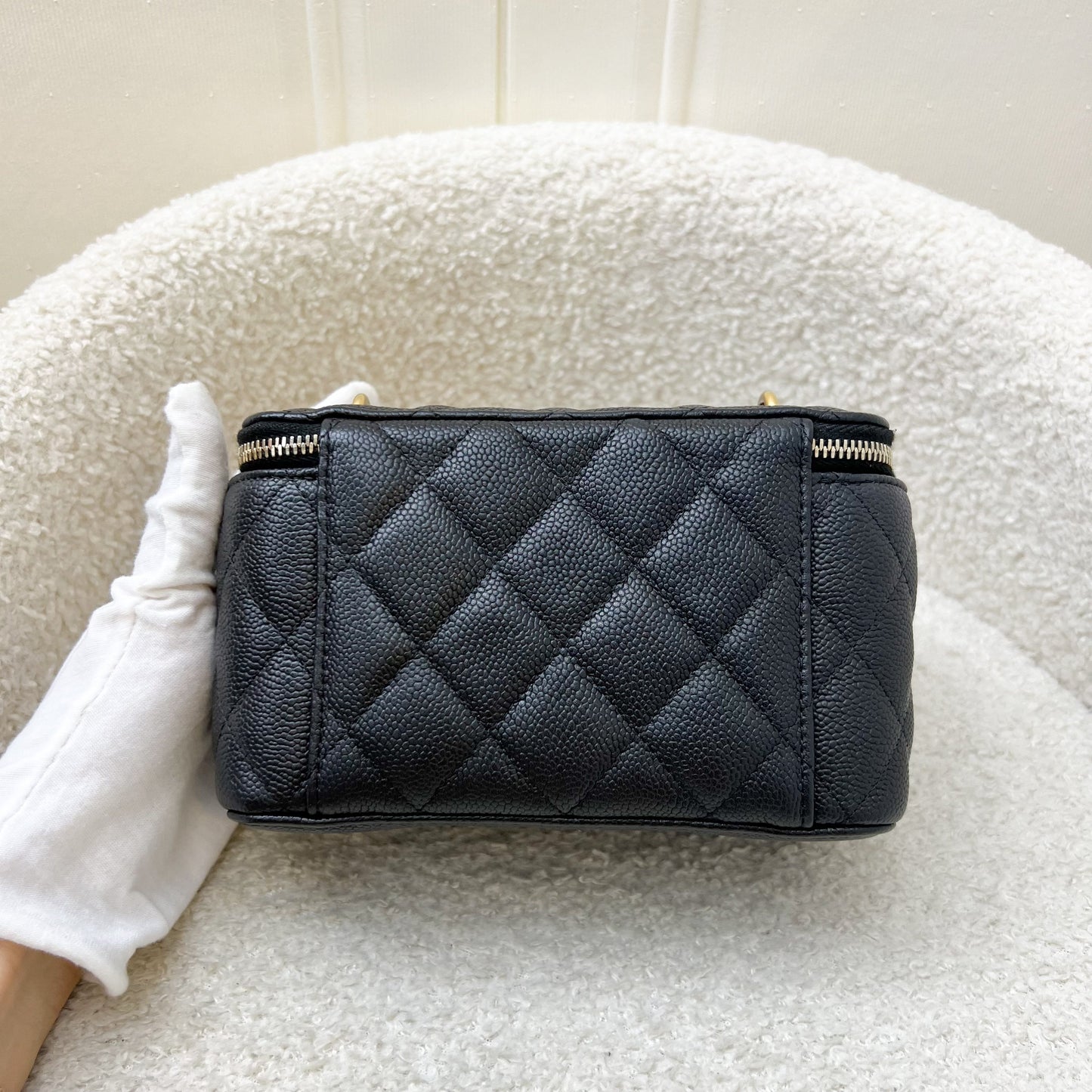 Chanel Heart Adjustable Chain Vanity in Black Caviar and AGHW