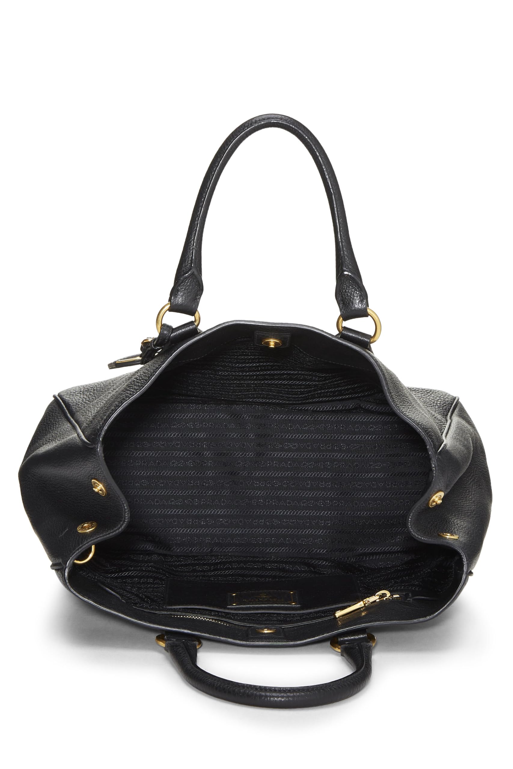 Prada Daino Convertible Tote Vitello Black Tote Bag Convertible Tote Black