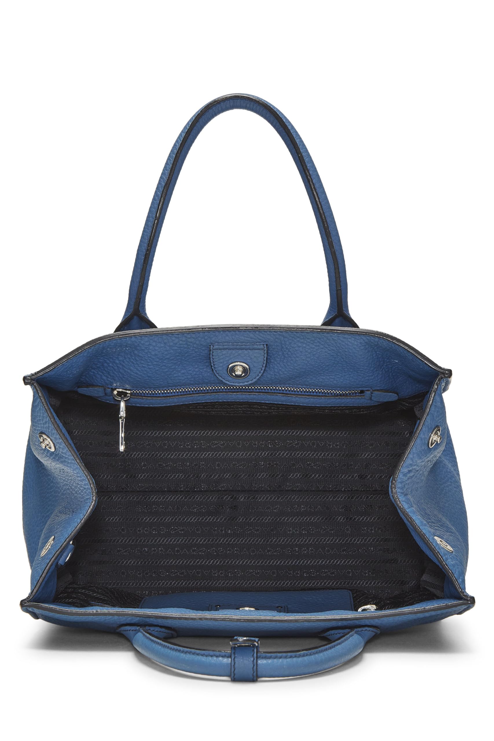 Prada Daino Convertible Tote Vitello Blue Tote Bag