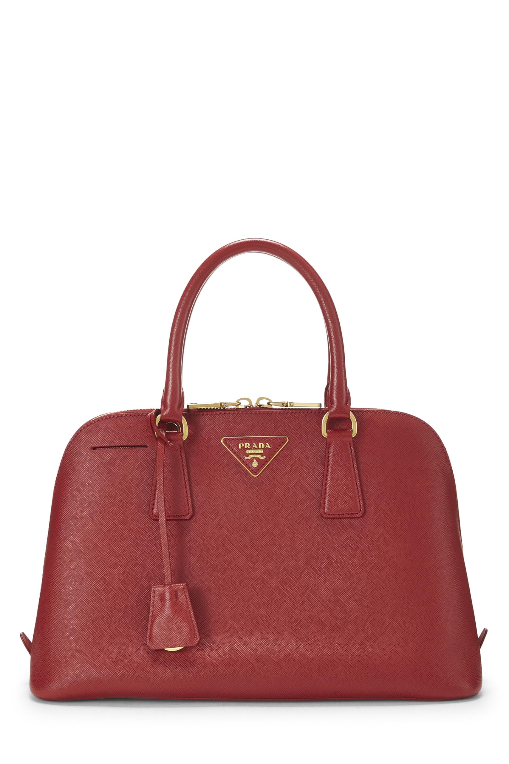 Prada Promenade Luxury Handbag Saffiano Red Small Travel Bag