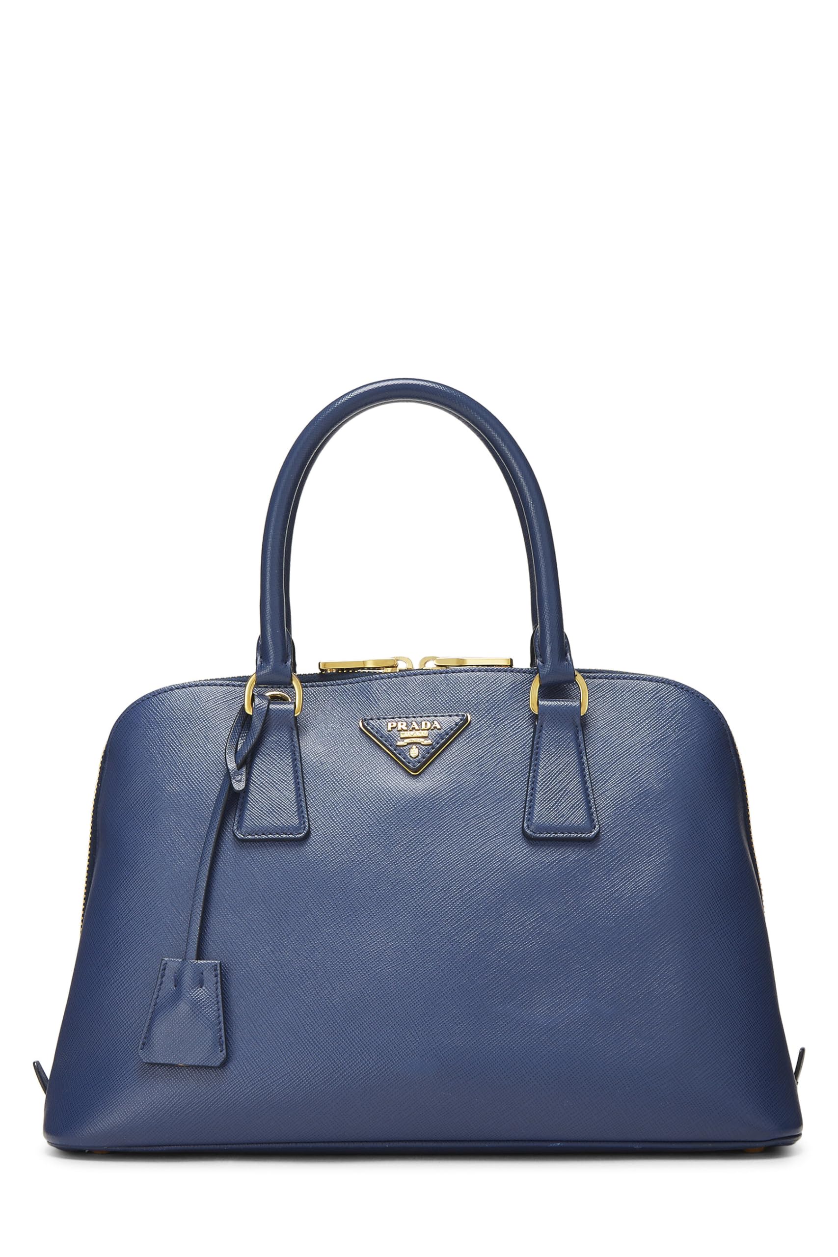 Prada Promenade Luxury Handbag Saffiano Blue Medium Travel Bag