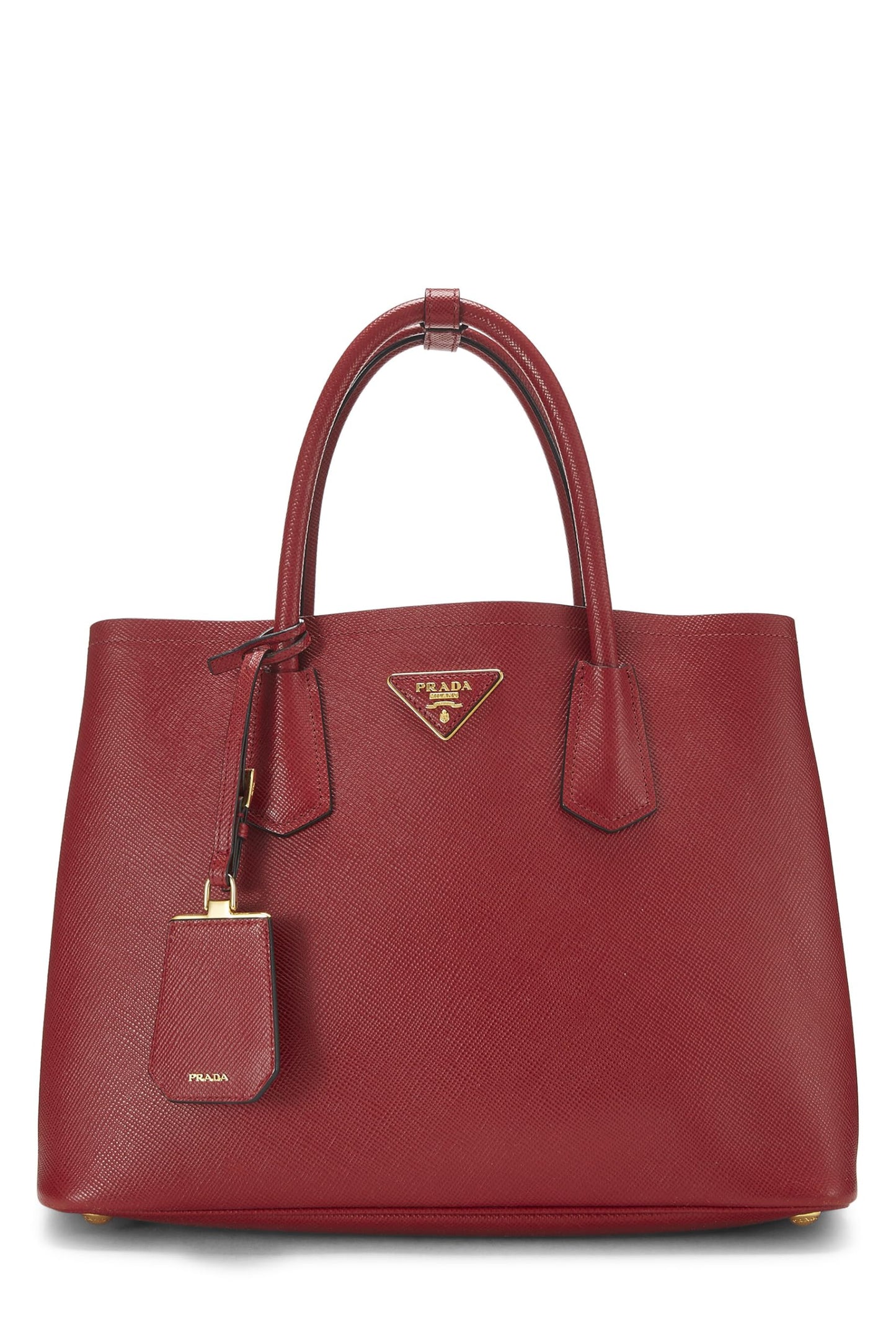 Prada Cuir Double Tote Leather Saffiano Red Tote Bag