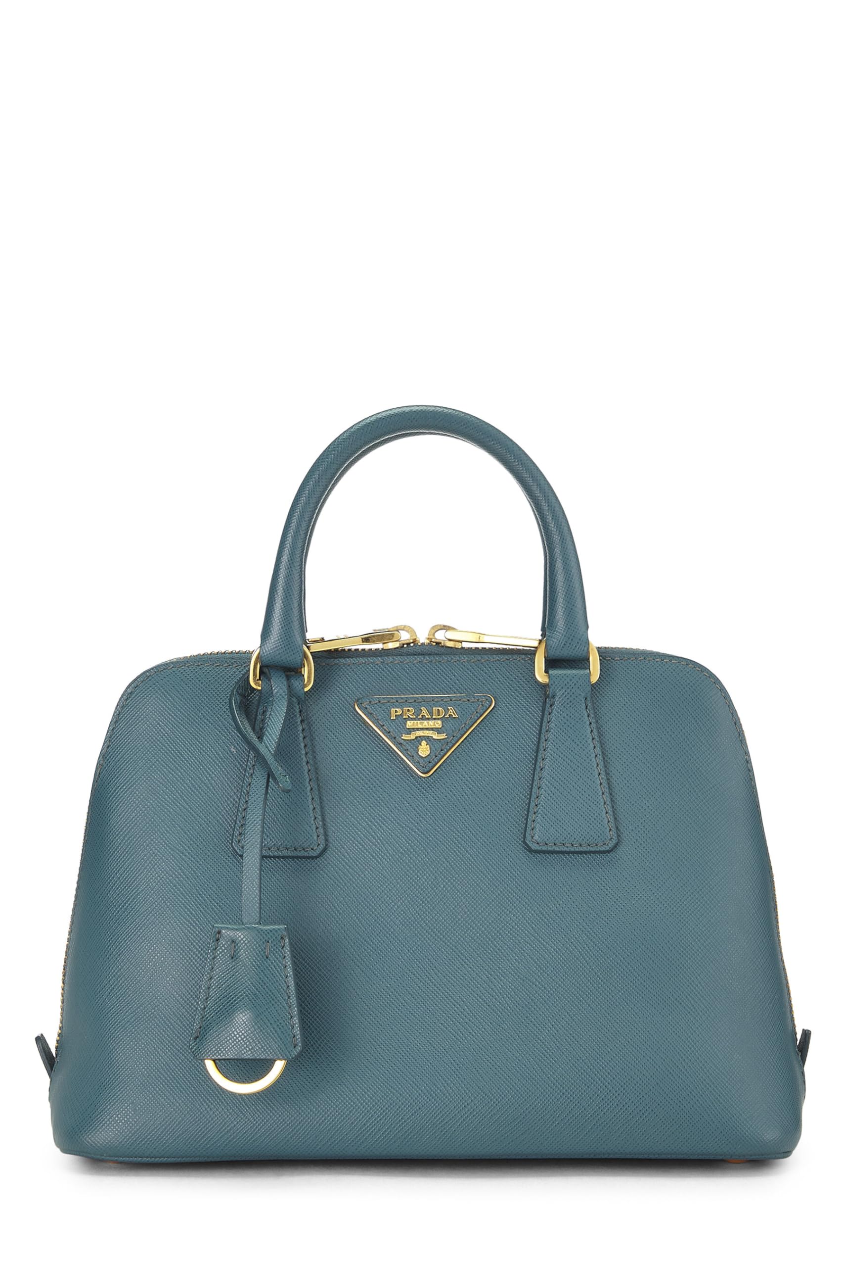 Prada Promenade Luxury Handbag Saffiano Blue Small Travel Bag