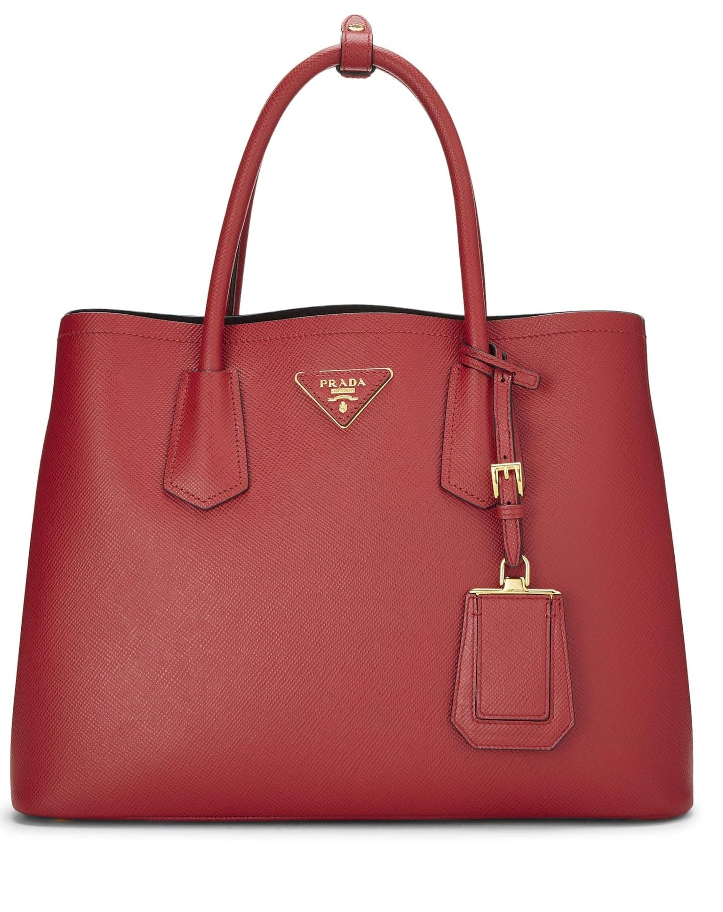 Prada Double Bag Saffiano Red Medium Travel Bag Bag Medium Red
