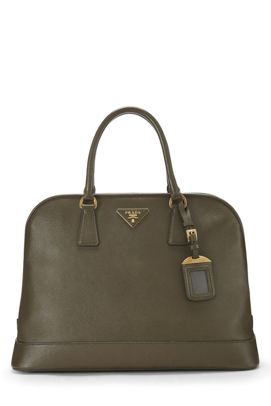 Prada Dome Tote Saffiano Green Tote Bag