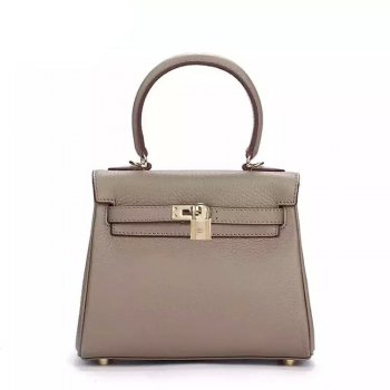 Hermes Luxury Kelly Cm Togo Bag Grey Leather Gold Travel Bag