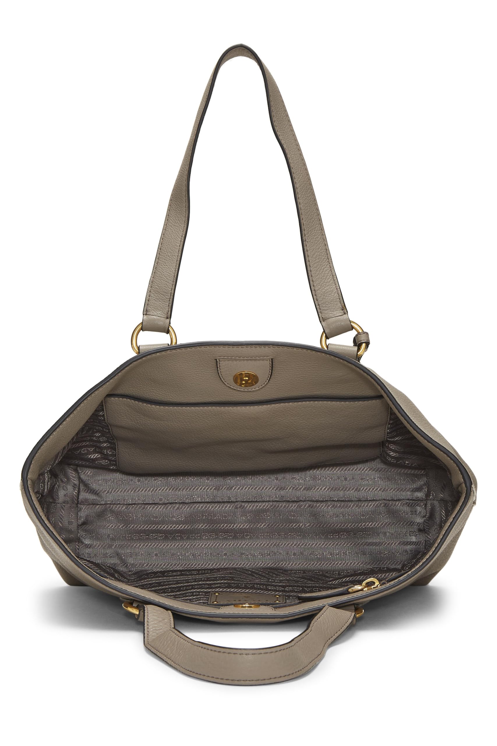 Prada Grey Daino Tote Grey Vitello Gray Small Tote Bag