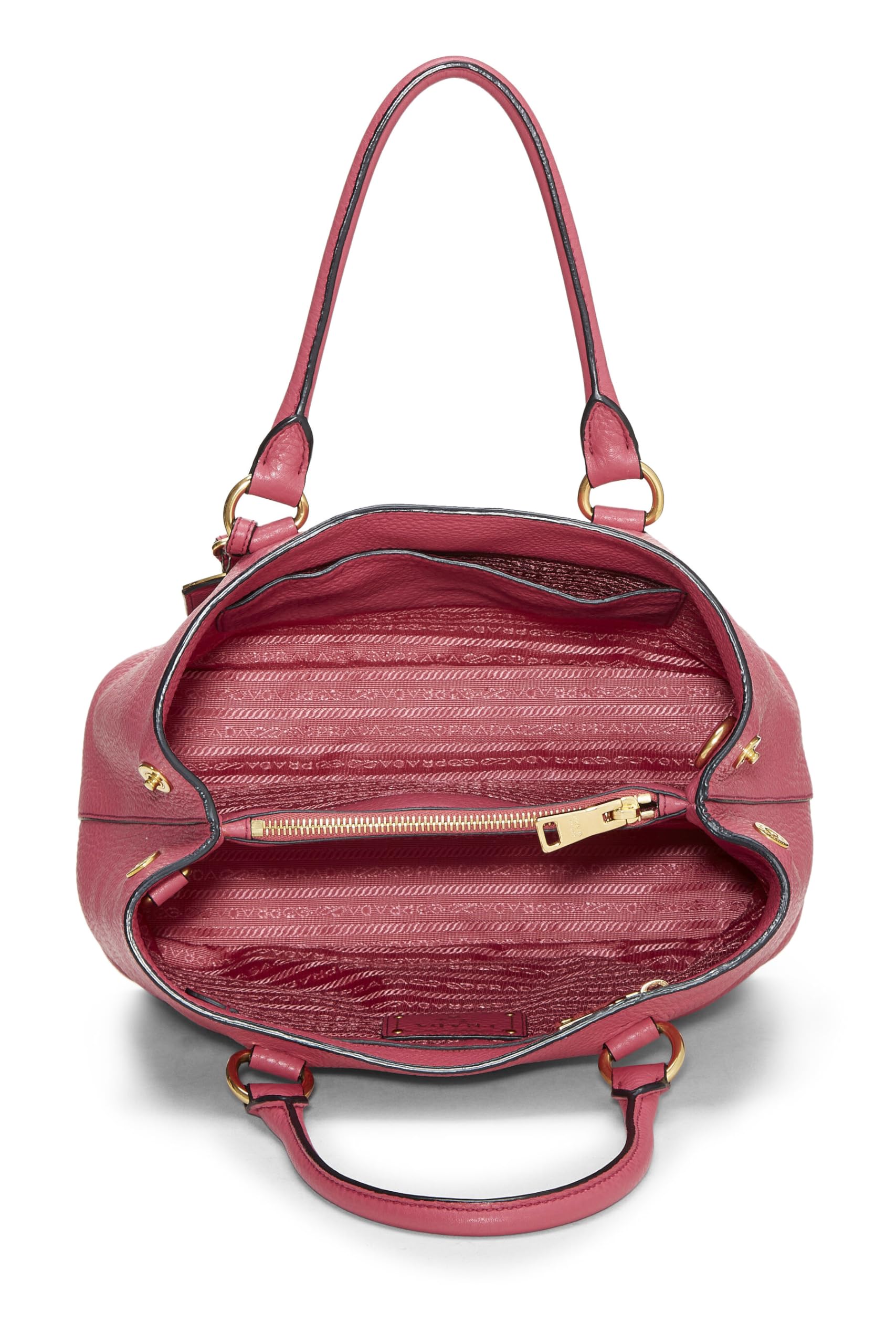 Prada Daino Convertible Tote Vitello Pink Top Handle Tote Bag