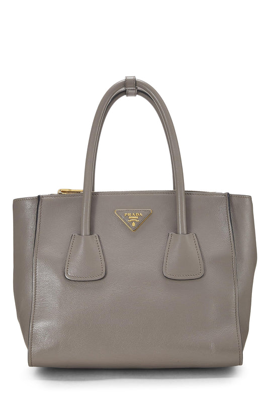 Prada Grey Calfskin Trapeze Tote Grey Gray Tote Bag