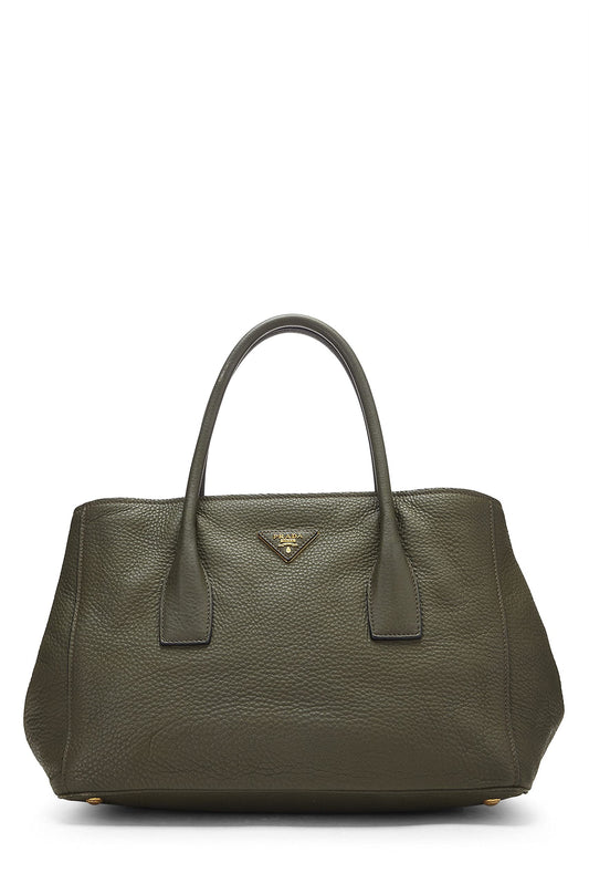 Prada Daino Convertible Tote Vitello Green Large Tote Bag