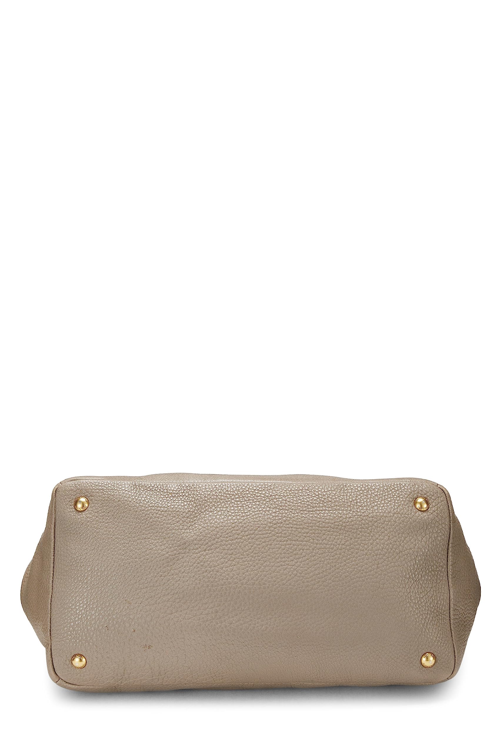Prada Grey Daino Convertible Shopping Tote Grey Vitello Gray Tote Bag