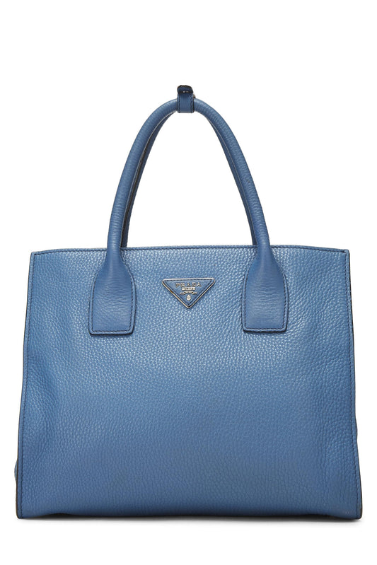 Prada Daino Convertible Tote Vitello Blue Tote Bag