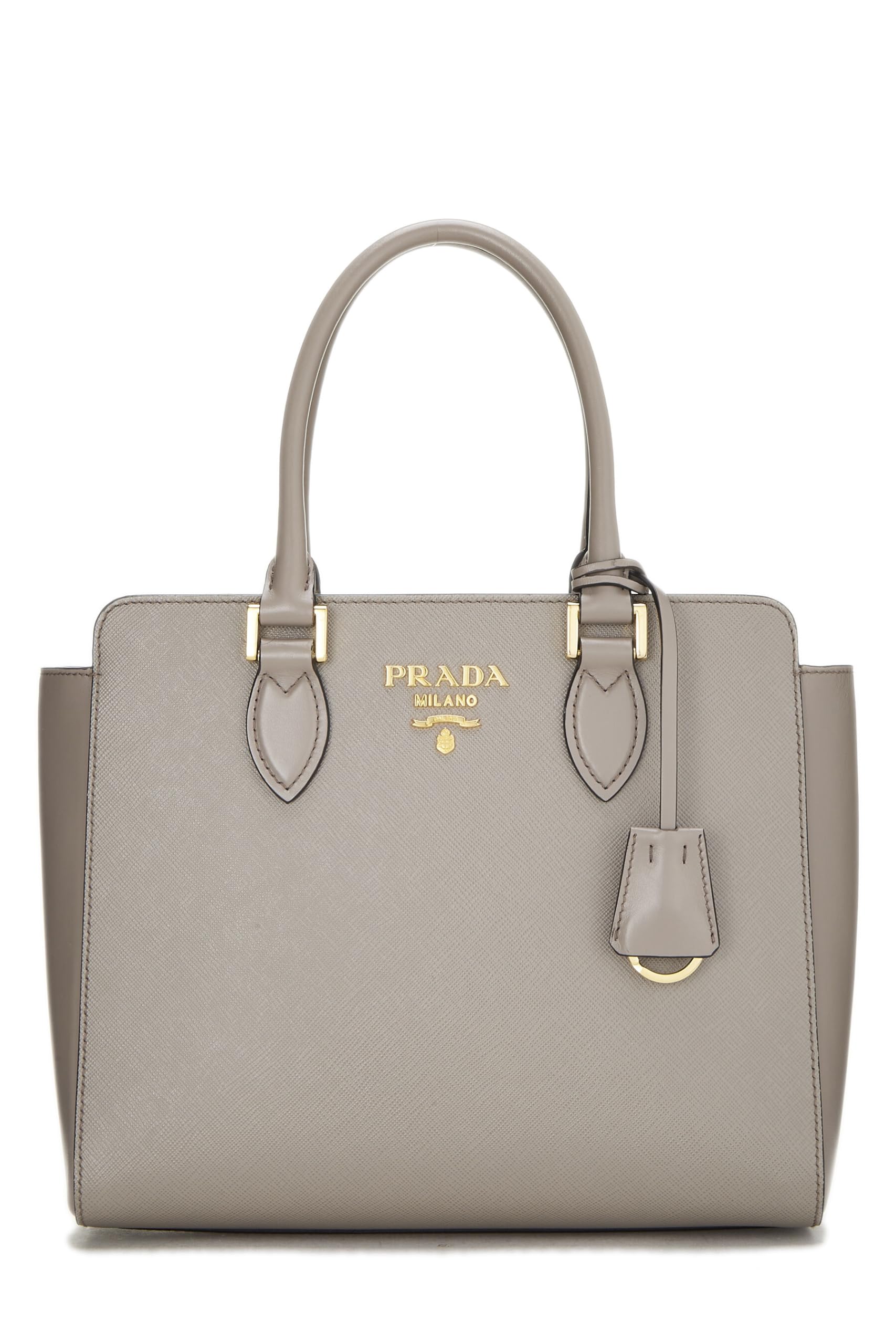 Prada Grey Convertible Handbag Grey Saffiano Gray Small Travel Bag