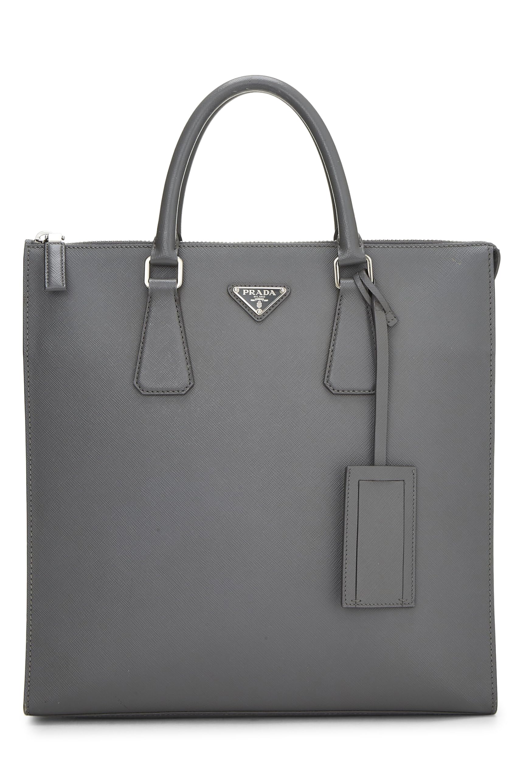 Prada Grey Tote Grey Saffiano Gray Tote Bag