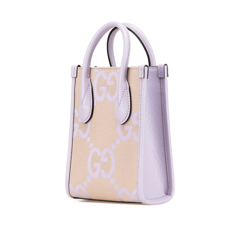 Gucci Jumbo 2Way Bag Leather Canvas Travel Bag