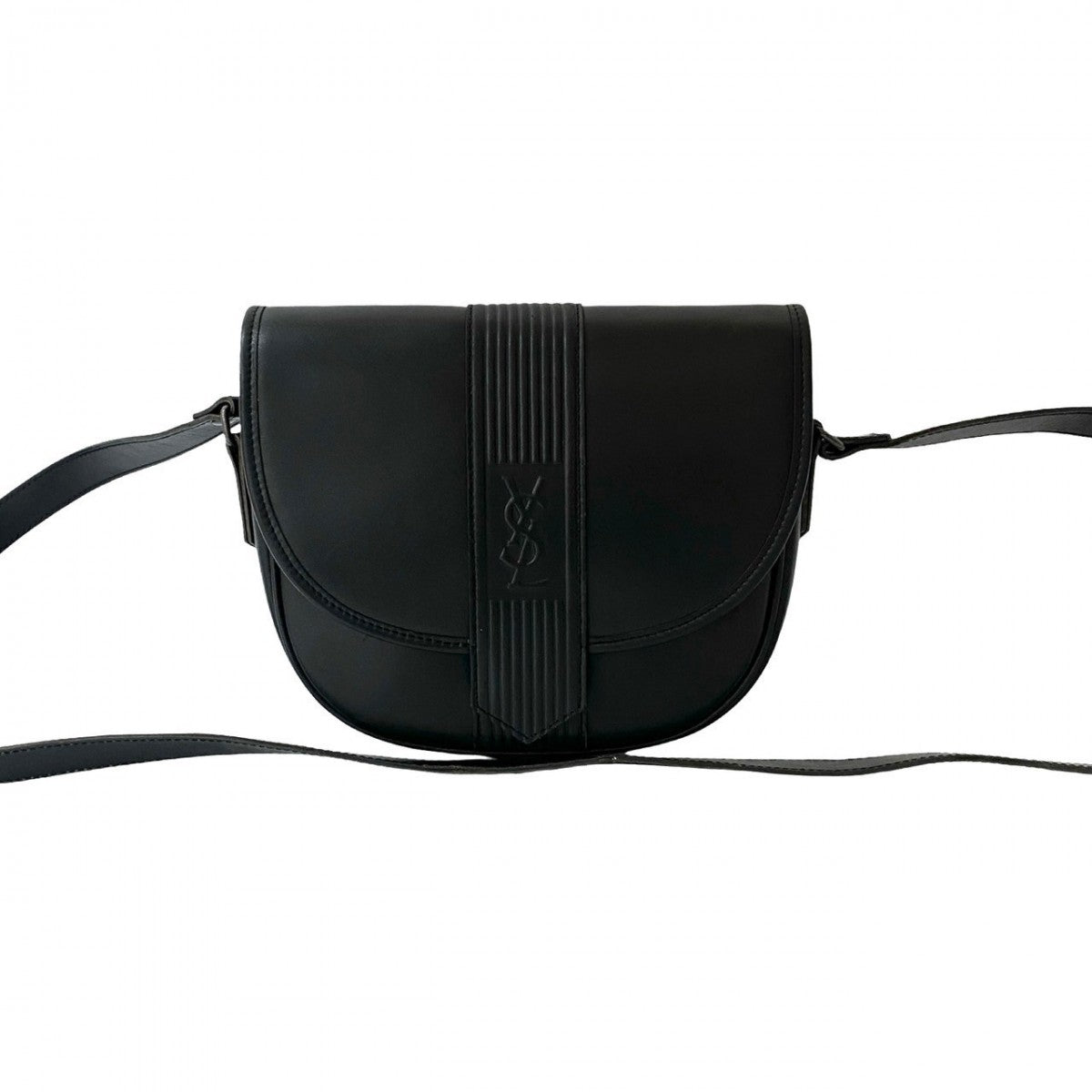 YSL Saint Laurent Yves Shoulder Bag Leather Black 820L820 18218