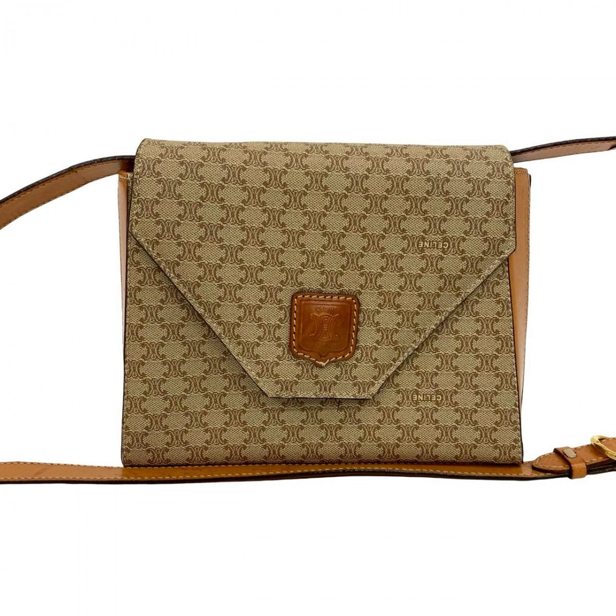 Shoulder Bag , Pvc Macadam Blason Triomphe Leather Beige