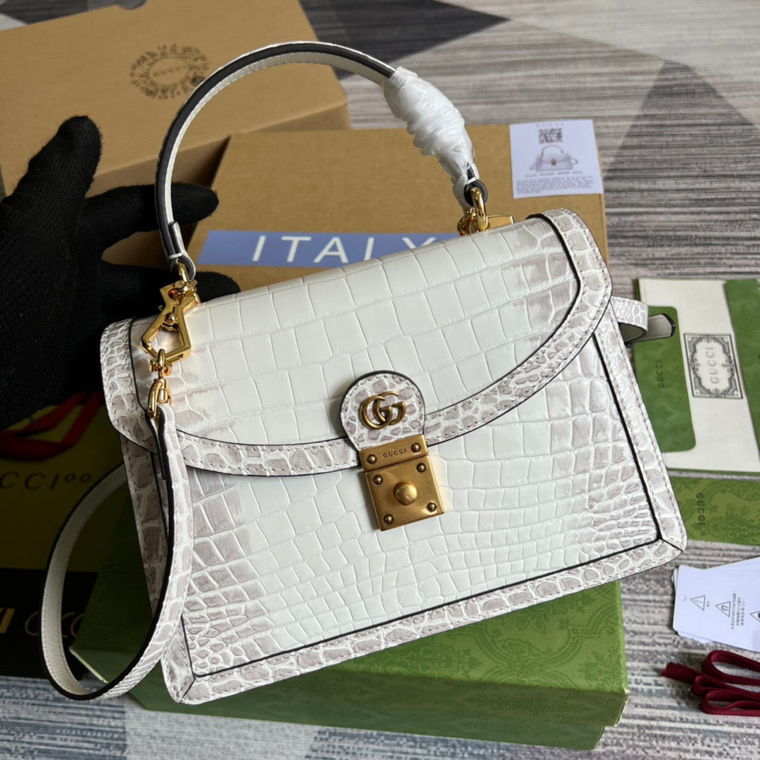 gg Ophidia gg , ’s White Small Top Handle Travel Bag