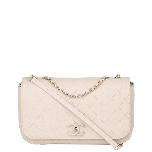 Chanel Calfskin CC Bag Quilted Flap Handbag