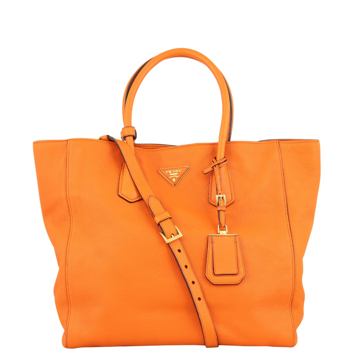 Prada Tote Bag Grain Shopping Tote Vitello Orange