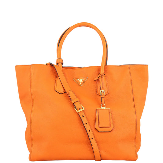Prada Tote Bag Grain Shopping Tote Vitello Orange