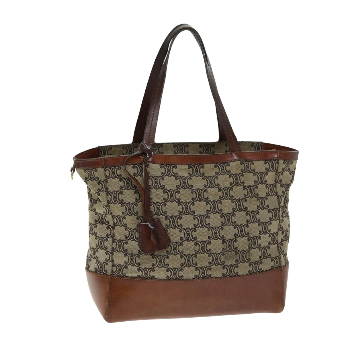 Luxury Triomphe Hand Bag Auth Canvas Brown Travel Bag