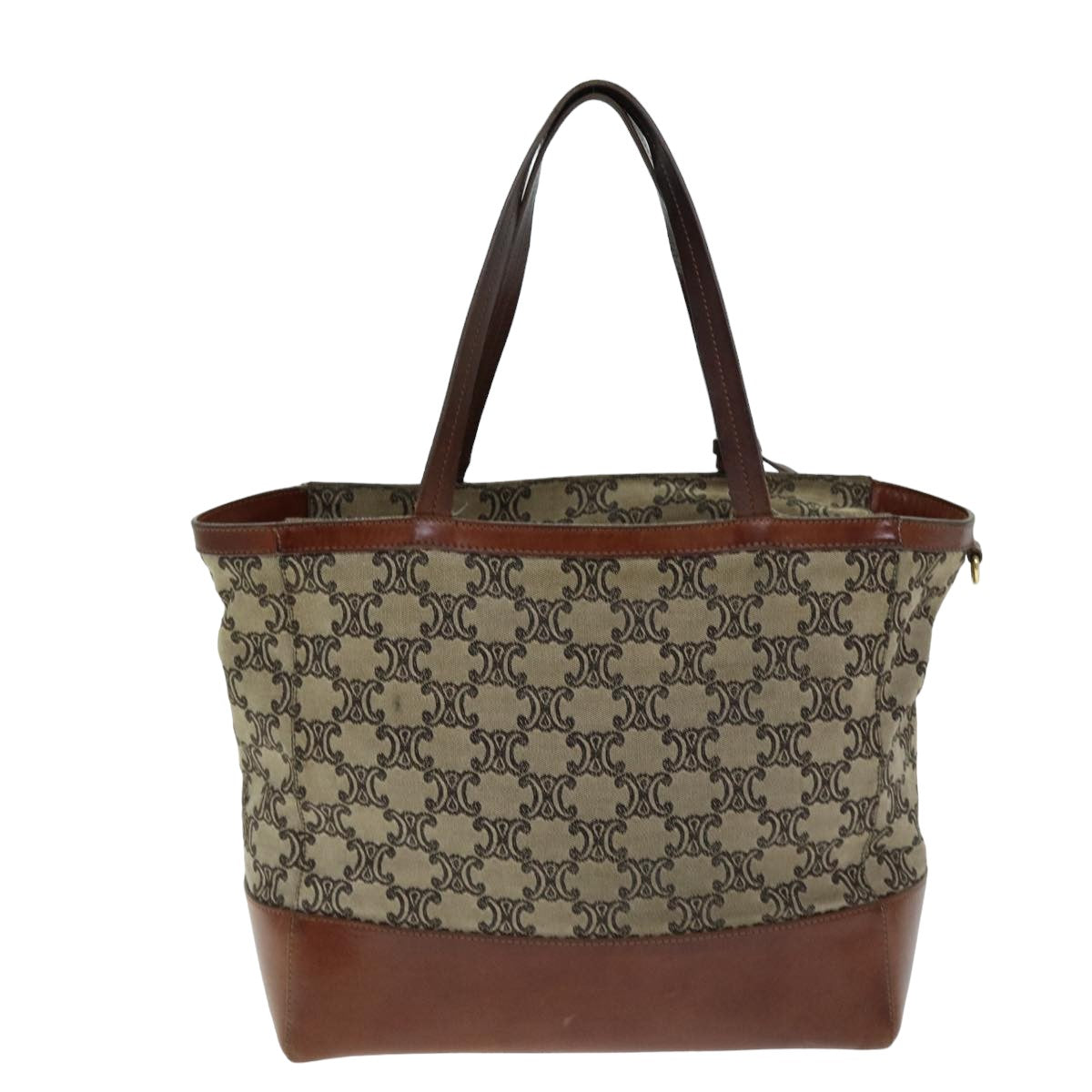 Luxury Triomphe Hand Bag Auth Canvas Brown Travel Bag