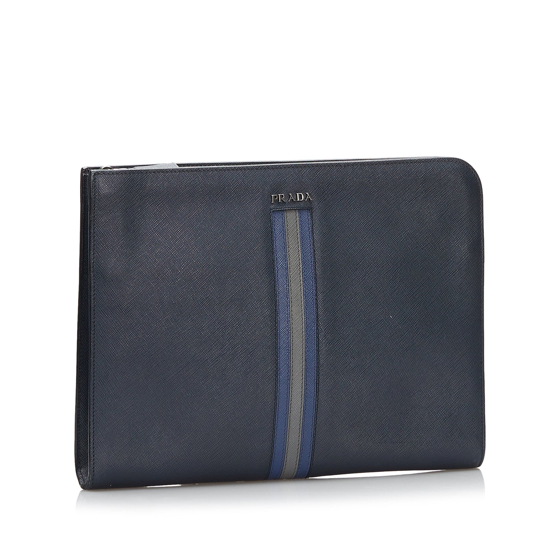 Prada Around Portfolio Clutch Bag Saffiano Zip