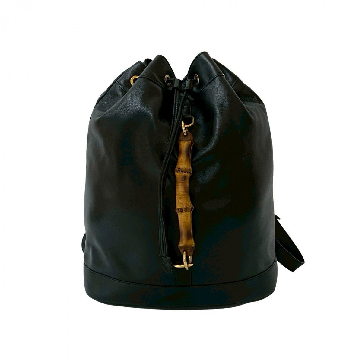 Gucci Backpack Bamboo Leather Black 821A821