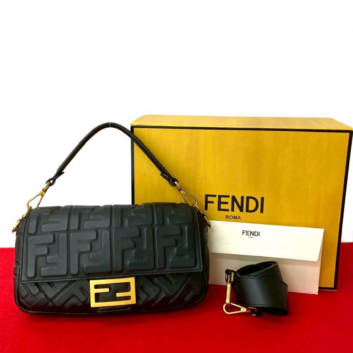 Fendi Shoulder Bag Mamma Leather Black Bucket