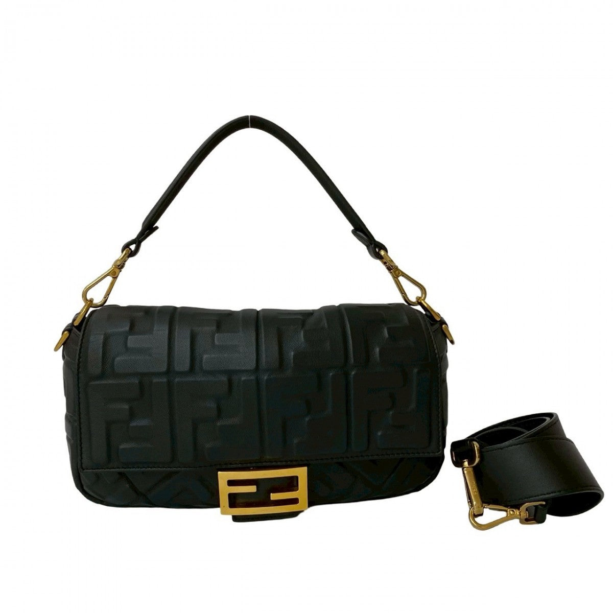 Fendi Shoulder Bag Mamma Leather Black Bucket